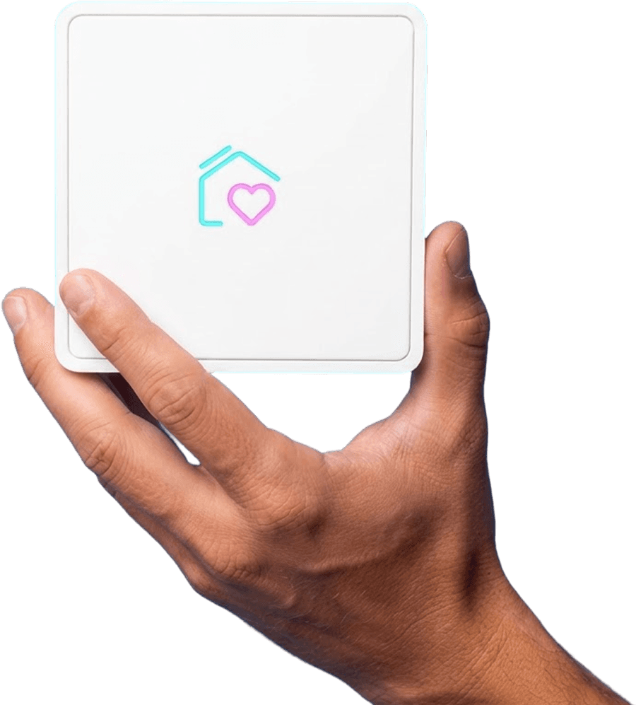 Hand holding the Heartbeat Box